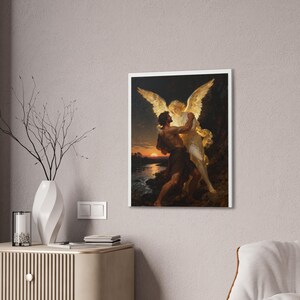 Jacob Wrestling the Angel Canvas | Genesis 32 Wall Art, I Will Not Let Go, Christian Gift for Men, Perseverance Art image 12