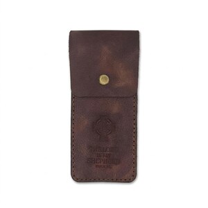 The Lord Is My Shepherd Leather Pen Sleeve Case — Christian Gift, Full-Grain Cowhide, Jordan Brown image 4