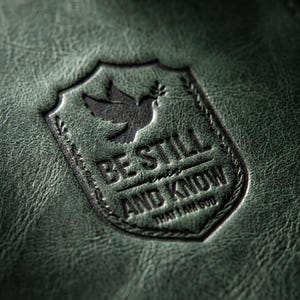 Be Still and Know Leather Bible Bookmark – Eden Green Full-Grain Cowhide Tassel Christian Gift afbeelding 3