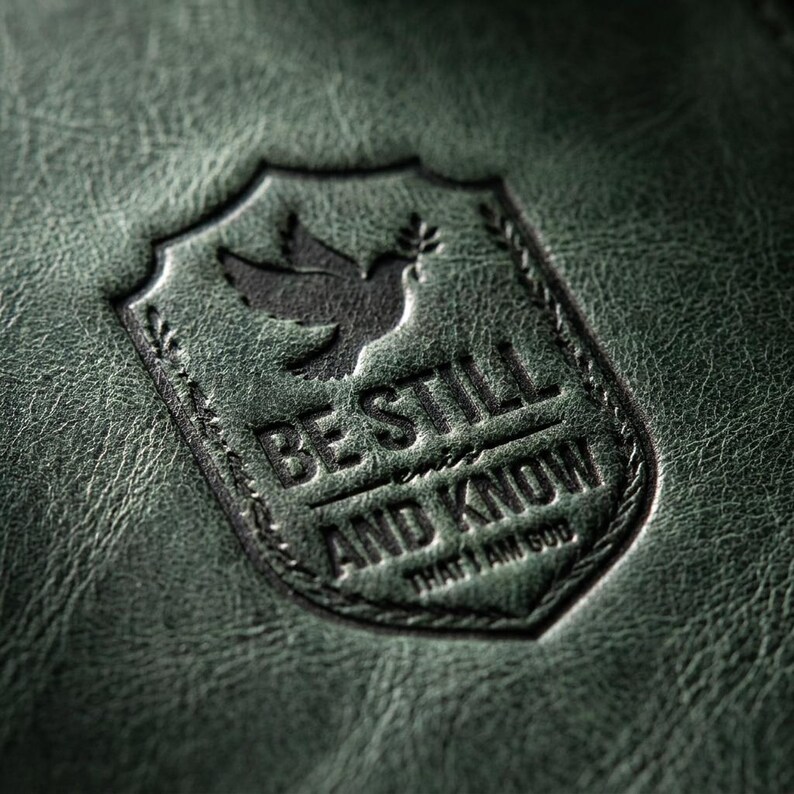 Be Still and Know Leather Bible Bookmark – Eden Green Full-Grain Cowhide Tassel Christian Gift afbeelding 3