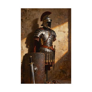 Armor of God Poster | Roman Armour Wall Art, Ephesians 6:11 Christian Gift for Men, Boys Room Faith Decor image 1