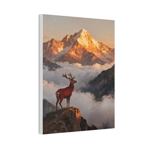 Hinds Feet on High Places Canvas | Habakkuk 3:19 Deer Mountain Wall Art, Christian Strength Gift, Scripture Decor image 2
