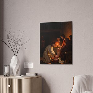 Jesus Washing Feet Canvas Wall Art | John 13:14 Servant Leadership Gift, Foot Washing Painting, Pastor Appreciation image 12