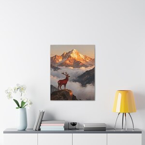 Hinds Feet on High Places Canvas | Habakkuk 3:19 Deer Mountain Wall Art, Christian Strength Gift, Scripture Decor image 11