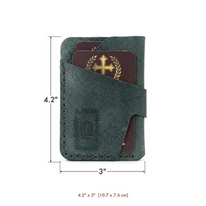 I Will Fear No Evil – Full-Grain Leather Vertical Card Holder Psalm 23:4 Embossed Wallet imagem 4