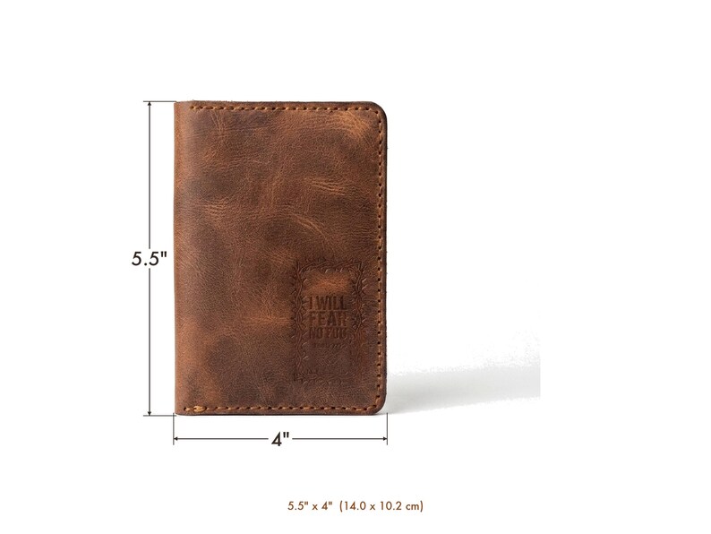 I Will Fear No Evil Leather Passport Holder — Christian Gift, Full-Grain Cowhide, Jordan Brown image 4