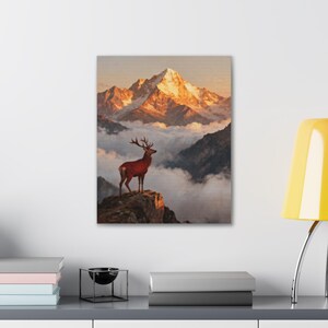 Hinds Feet on High Places Canvas | Habakkuk 3:19 Deer Mountain Wall Art, Christian Strength Gift, Scripture Decor image 7