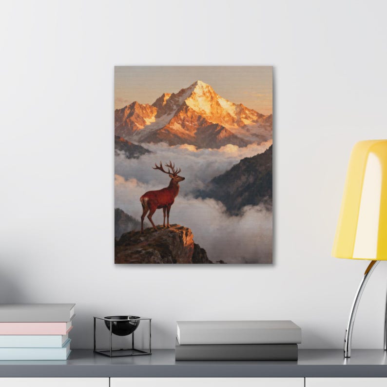 Hinds Feet on High Places Canvas | Habakkuk 3:19 Deer Mountain Wall Art, Christian Strength Gift, Scripture Decor image 7