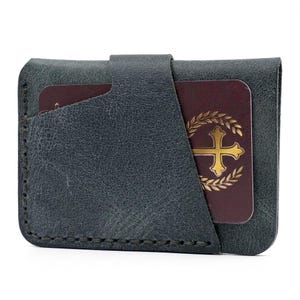 I Will Fear No Evil – Full-Grain Leather Vertical Card Holder Psalm 23:4 Embossed Wallet imagem 3