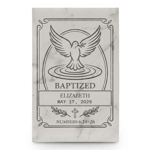 Baptized Dove Engraving Journal | Vegan Leather Personalized Baptism Journal image 3