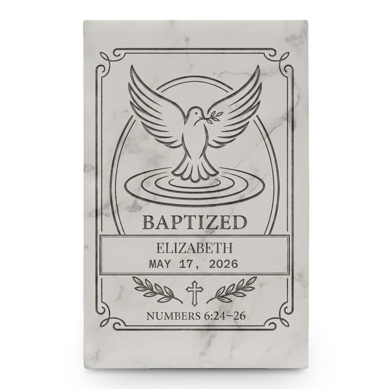 Baptized Dove Engraving Journal | Vegan Leather Personalized Baptism Journal image 3