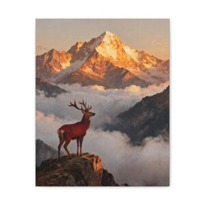 Hinds Feet on High Places Canvas | Habakkuk 3:19 Deer Mountain Wall Art, Christian Strength Gift, Scripture Decor image 5