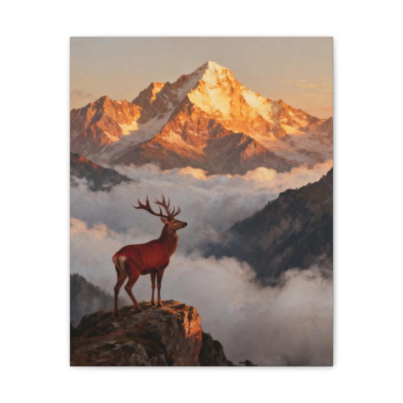 Hinds Feet on High Places Canvas | Habakkuk 3:19 Deer Mountain Wall Art, Christian Strength Gift, Scripture Decor image 5