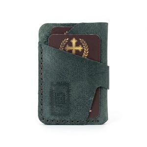 I Will Fear No Evil – Full-Grain Leather Vertical Card Holder Psalm 23:4 Embossed Wallet imagem 2