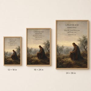 Personalized Jesus Prayer Poster: Custom Name Textured Watercolor Wall Art image 4