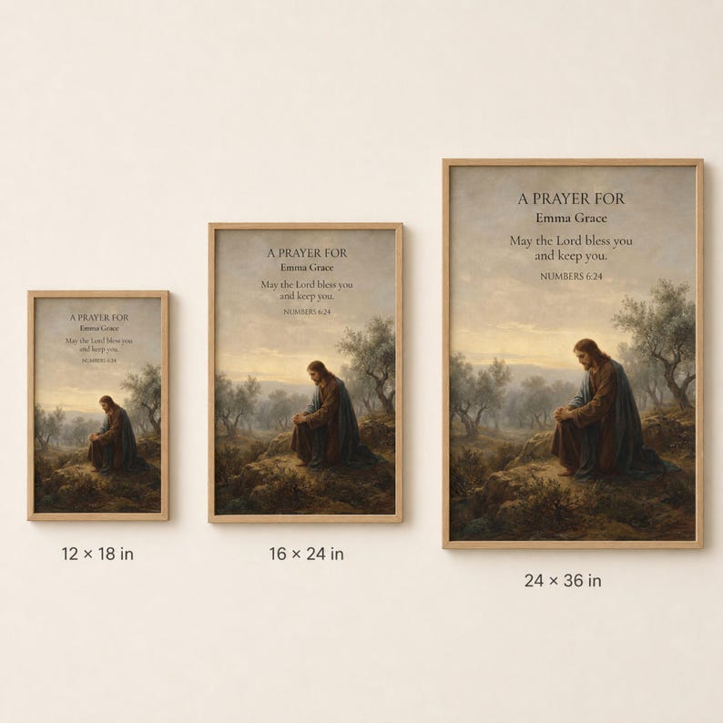 Personalized Jesus Prayer Poster: Custom Name Textured Watercolor Wall Art image 4