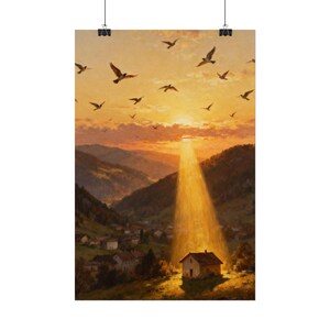 He Rejoices Over You Poster | Zephaniah 3:17 Rejoice Over Thee With Singing, Christian Encouragement Wall Art image 2