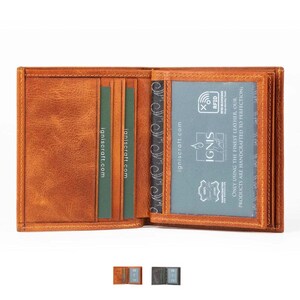 Cartera de cuero para hombre con tarjetero / Pocket Pro Amber