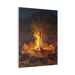 Cuadro de la Zarza Ardiente / Pintura del Lugar Sagrado de Éxodo 3:5, Arte Bíblico de Moisés, Regalo para la Llamada Cristiana imagen 10