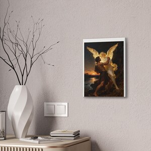 Jacob Wrestling the Angel Canvas | Genesis 32 Wall Art, I Will Not Let Go, Christian Gift for Men, Perseverance Art image 4