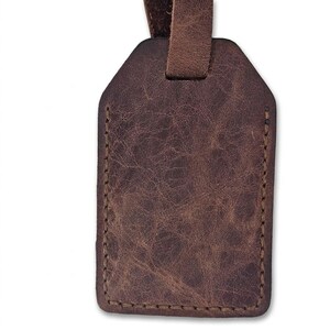 The Lord is My Shepherd Leather Luggage Tag — Christian Gift, Full-Grain Cowhide, Jordan Brown image 6