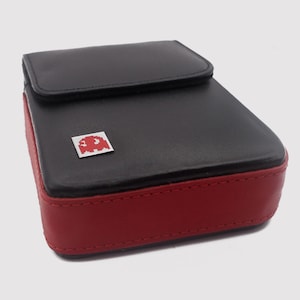 Miyoo Mini Gamer Gift, Handmade Leather Case for Miyoo Mini Plus V2 V3 V4, Magnetic Console Card Holder