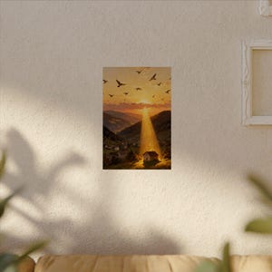 He Rejoices Over You Poster | Zephaniah 3:17 Rejoice Over Thee With Singing, Christian Encouragement Wall Art image 4