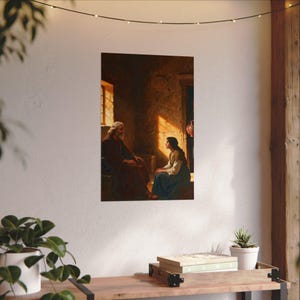 Mary and Martha Poster | Luke 10:42 One Thing Is Needful, Christian Wall Art for Women, Bible Study Gift Print image 10