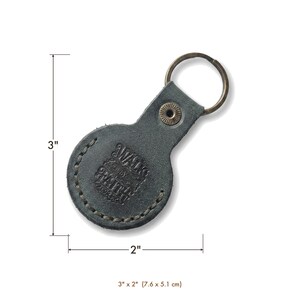 Walk by Faith Leather AirTag Keychain — Christian Gift, Full-Grain Cowhide, Eden Green image 4