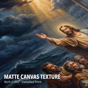 Peace Be Still Canvas Wall Art | Jesus Calming the Storm, Christian Home Decor, Mark 4:39 Bible Art, Faith Gift, Prayer Room image 9