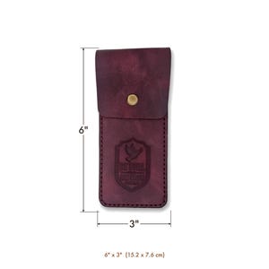 Be Still and Know Leather Pen Sleeve Case — Christian Gift, Full-Grain Cowhide, Pentecost Red image 7