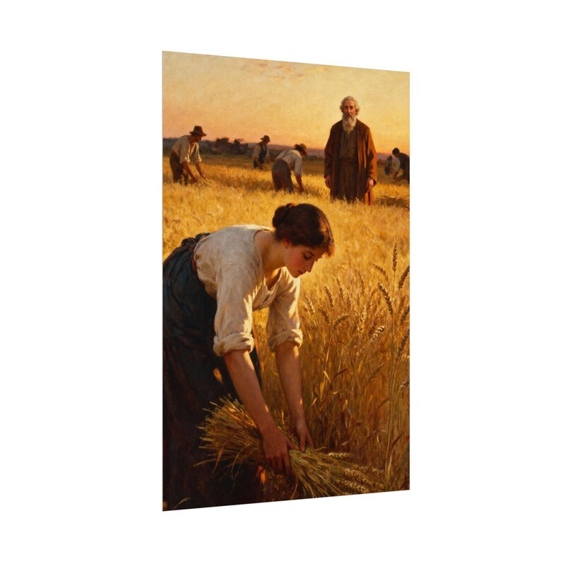 Ruth in the Field Poster | Ruth 2:12 Under His Wings, Harvest Bible Art, Christian Wedding Gift Print image 13