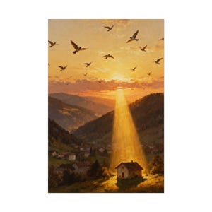 He Rejoices Over You Poster | Zephaniah 3:17 Rejoice Over Thee With Singing, Christian Encouragement Wall Art image 1