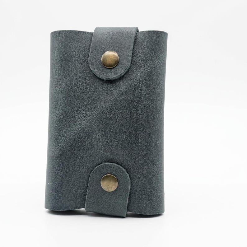 Full-Grain Leather Card Holder – Psalm 23:4 Snap Wallet image 5