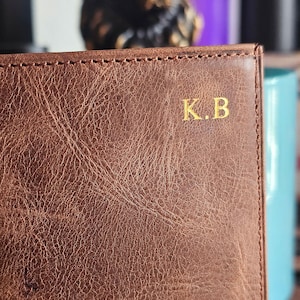 Carteras de cuero plegables personalizadas / Tonos grises y marrones / Serie Solstice con bloqueo RFID