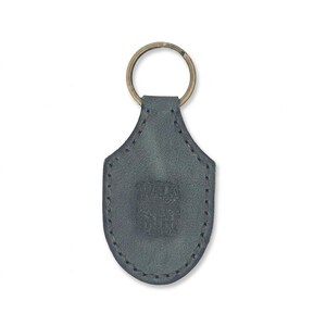 Walk by Faith Leather Stitched Keychain — Christian Gift, Full-Grain Cowhide, Eden Green image 2