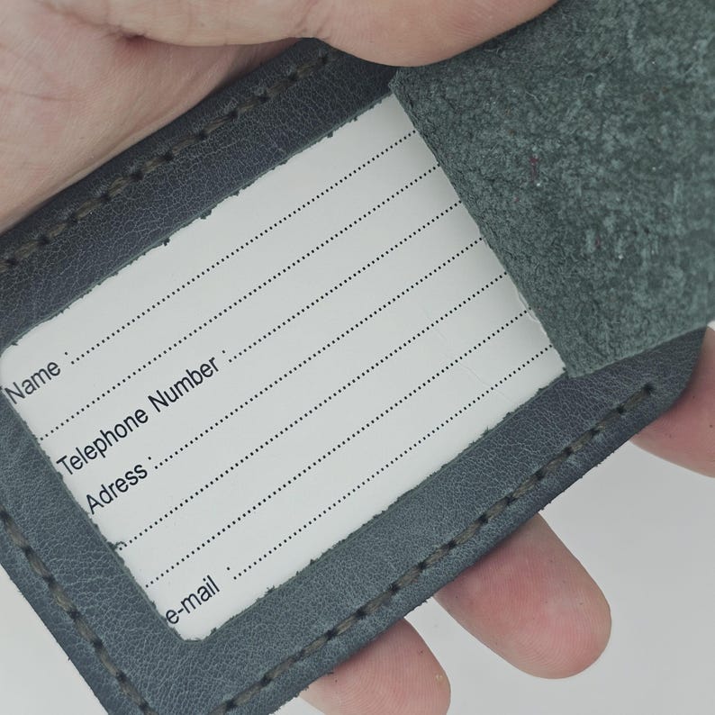 Gepäckanhänger „Ich fürchte kein Übel“ aus Leder – Christliches Geschenk, Vollnarben-Rindsleder, Edengrün Bild 8
