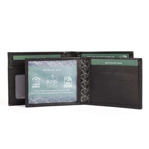 Cartera de cuero para hombre - Billetera plegable delgada personalizada con opción de grabado - Billetera de cuero minimalista / Essential Dynamic Onyx