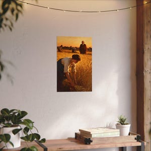 Ruth in the Field Poster | Ruth 2:12 Under His Wings, Harvest Bible Art, Christian Wedding Gift Print image 5