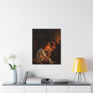 Jesus Washing Feet Canvas Wall Art | John 13:14 Servant Leadership Gift, Foot Washing Painting, Pastor Appreciation image 11