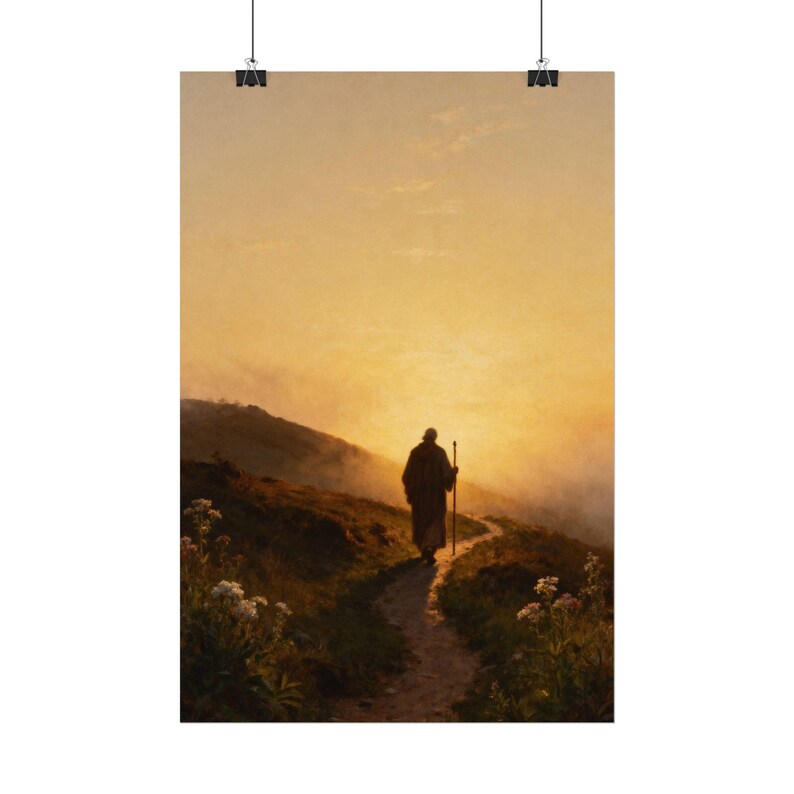 Plakat „Walcz pokornie” | Księga Micheasza 6:8: Postępuj sprawiedliwie, kochaj, miłosierdzie, Chrześcijańska ścieżka, ścienna sztuka, prezent wiary z okazji ukończenia szkoły zdjęcie 2
