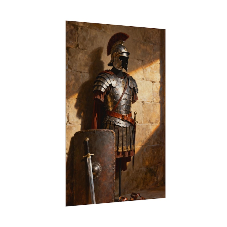 Armor of God Poster | Roman Armour Wall Art, Ephesians 6:11 Christian Gift for Men, Boys Room Faith Decor image 3