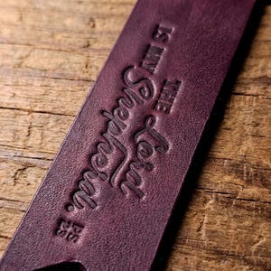 The Lord Is My Shepherd Leather Flat Keychain — Christian Gift, Full-Grain Cowhide, Pentecost Red image 6