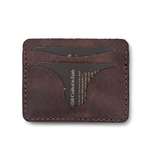 God Is Love Leather Card Holder Wallet — Christian Gift, Full-Grain Cowhide, Jordan Brown bild 3