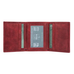 Mens Trifold Leather Wallet - RFID Blocking Design - Top Grain Custom Wallet | Apex Garnet