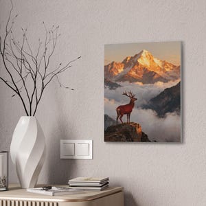 Hinds Feet on High Places Canvas | Habakkuk 3:19 Deer Mountain Wall Art, Christian Strength Gift, Scripture Decor image 8
