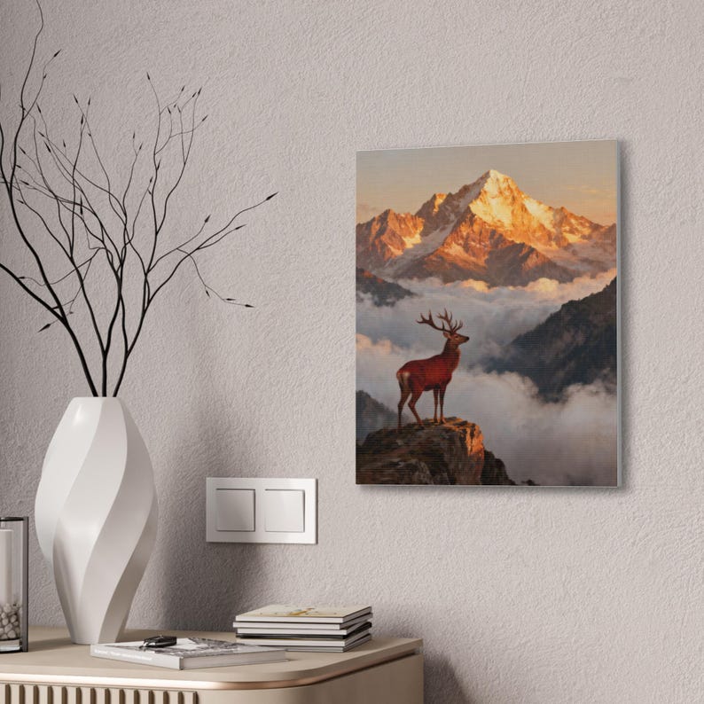 Hinds Feet on High Places Canvas | Habakkuk 3:19 Deer Mountain Wall Art, Christian Strength Gift, Scripture Decor image 8