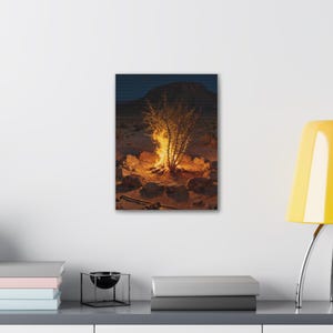 Cuadro de la Zarza Ardiente / Pintura del Lugar Sagrado de Éxodo 3:5, Arte Bíblico de Moisés, Regalo para la Llamada Cristiana imagen 3