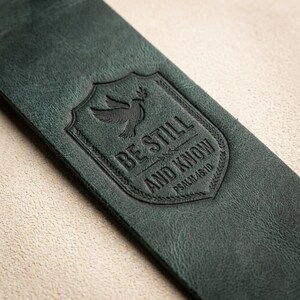 Be Still and Know Leather Bible Bookmark – Eden Green Full-Grain Cowhide Tassel Christian Gift afbeelding 6