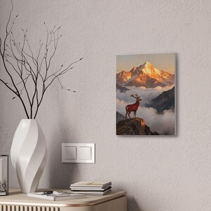 Hinds Feet on High Places Canvas | Habakkuk 3:19 Deer Mountain Wall Art, Christian Strength Gift, Scripture Decor image 4